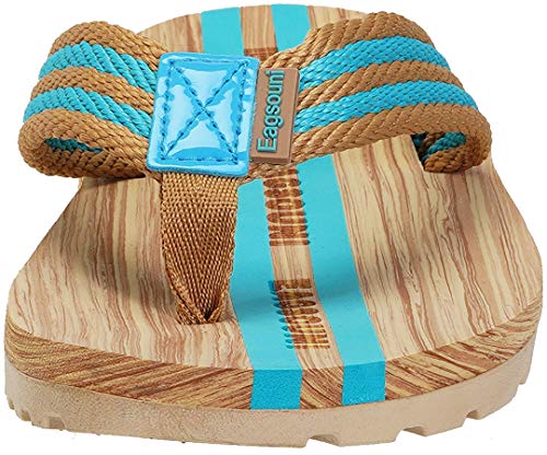 Eagsouni Women's Men's Casual Flip Flops Comfort Beach Thongs Sandals Non-Slip Shower Shoes Light Blue - Image 5