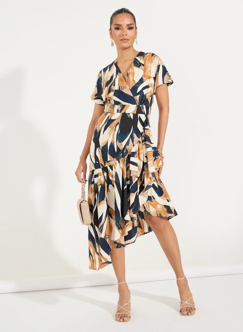 Abstract Print Dress