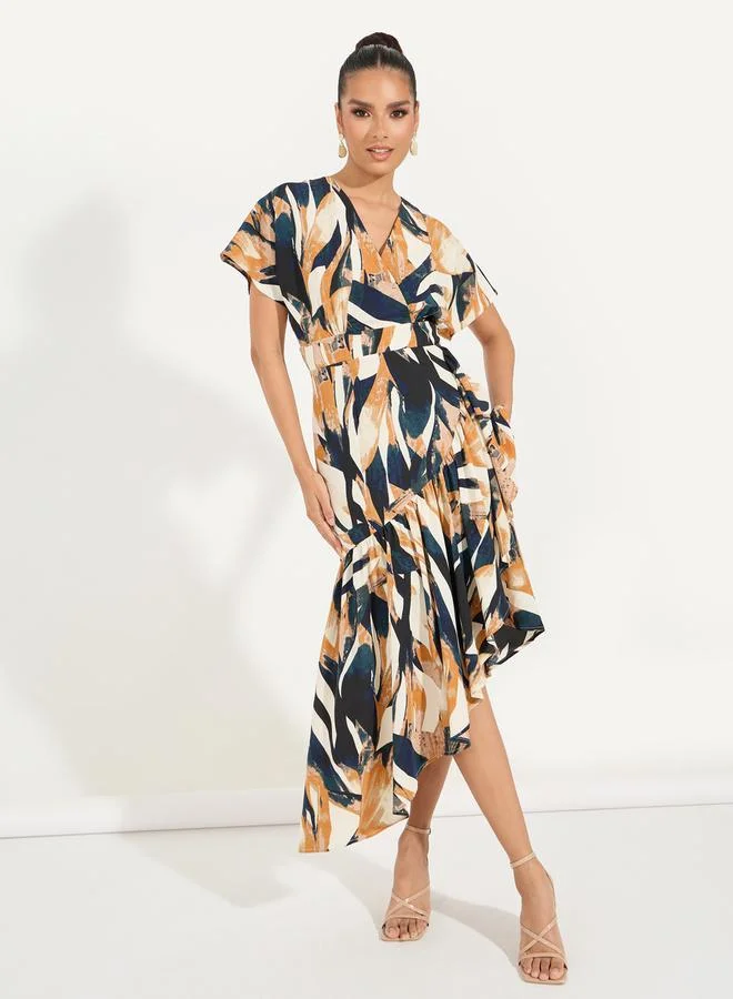 Styli Abstract Print Dress