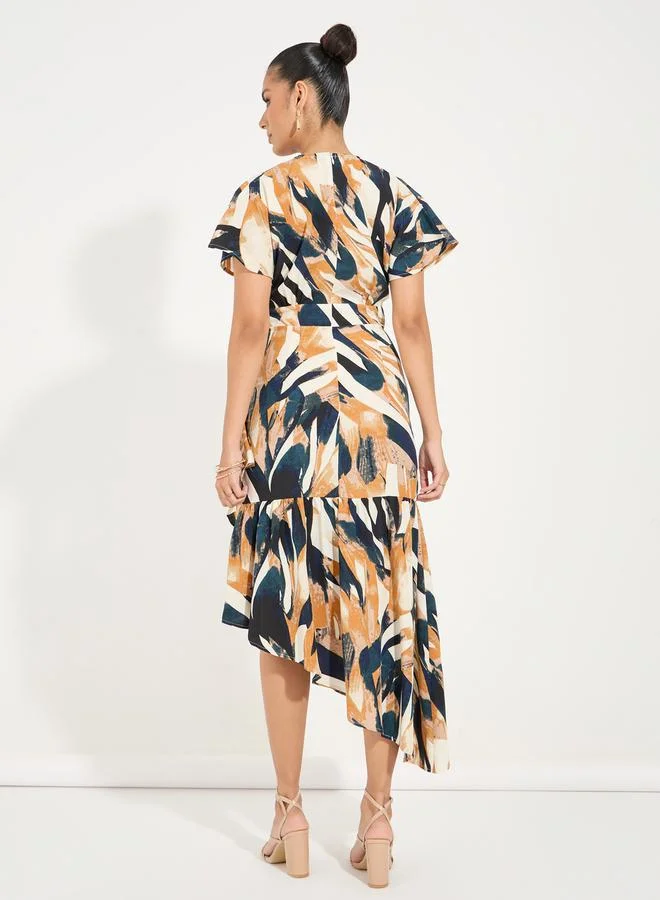 Styli Abstract Print Dress