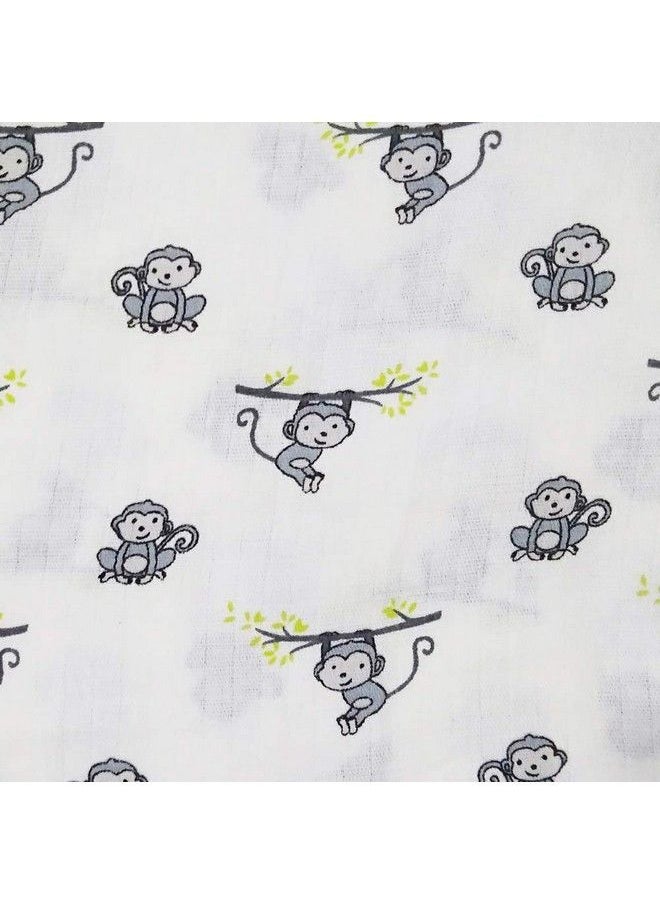 MOM'S HOME - Organic Cotton Super Soft Baby Muslin Cloth Swaddle 0 12 Months 100X100 Cm Pack Of 2 Monkey And Melon - Image 1