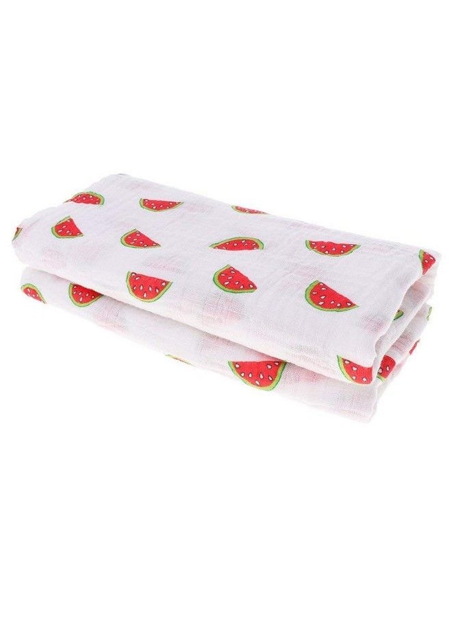 MOM'S HOME - Organic Cotton Super Soft Baby Muslin Cloth Swaddle 0 12 Months 100X100 Cm Pack Of 2 Monkey And Melon - Image 1