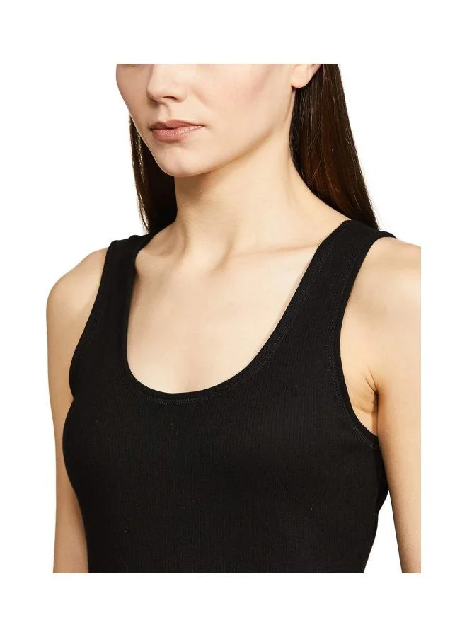 Jockey black Women Round Neck Slub Thermal Vest for Women | Best Price UAE