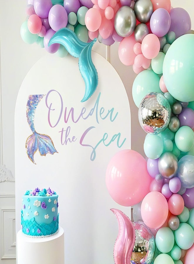 Dvehdbay Onder the Sea Party Decorations Girl - Onder the Sea Sign Decal for Balloons Arch Backdrop, Little Mermaid Party Decorations, Purple Mermaid Birthday Decorations, 1St Party Supplies for Girl - Image 1