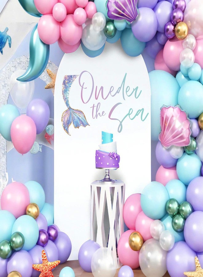 Dvehdbay Onder the Sea Party Decorations Girl - Onder the Sea Sign Decal for Balloons Arch Backdrop, Little Mermaid Party Decorations, Purple Mermaid Birthday Decorations, 1St Party Supplies for Girl - Image 3