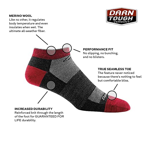 Darn Tough Vermont 1437 Men's Merino Wool No Show Light Socks - Charcoal, Large - Image 2