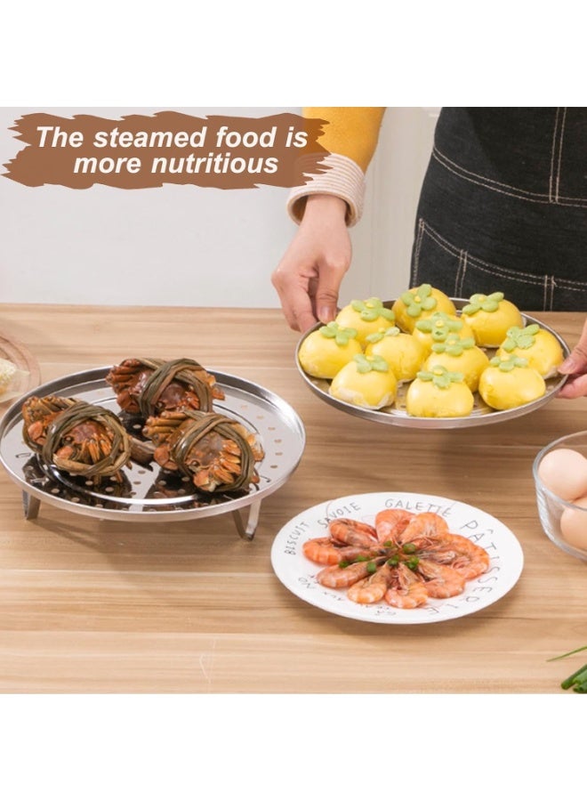 7.9 Inch Round Stainless Steel Steamer Rack with Silicone Liners, Multi‑Purpose Food Steamer Basket with Removable Stand for Vegetables, Dumplings, Fish & Seafood, Compatible with Instant Pot - Image 4