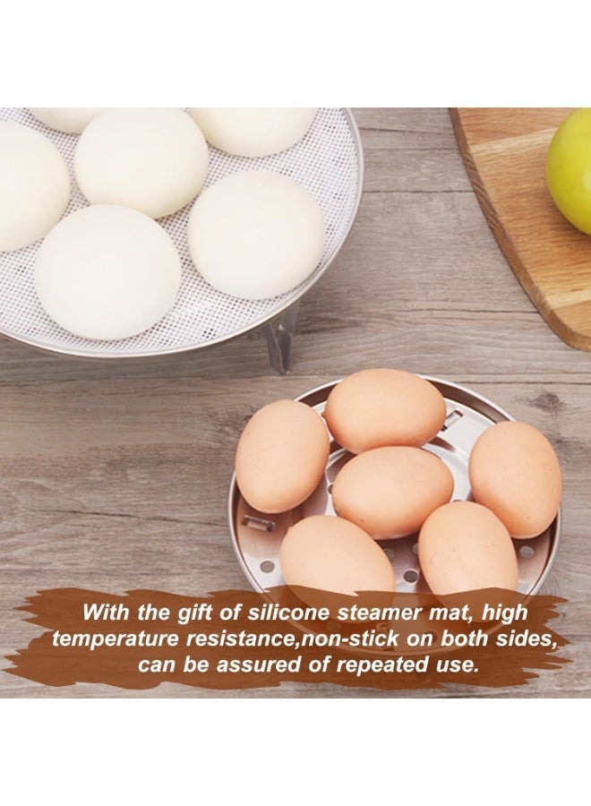 7.9 Inch Round Stainless Steel Steamer Rack with Silicone Liners, Multi‑Purpose Food Steamer Basket with Removable Stand for Vegetables, Dumplings, Fish & Seafood, Compatible with Instant Pot - Image 3