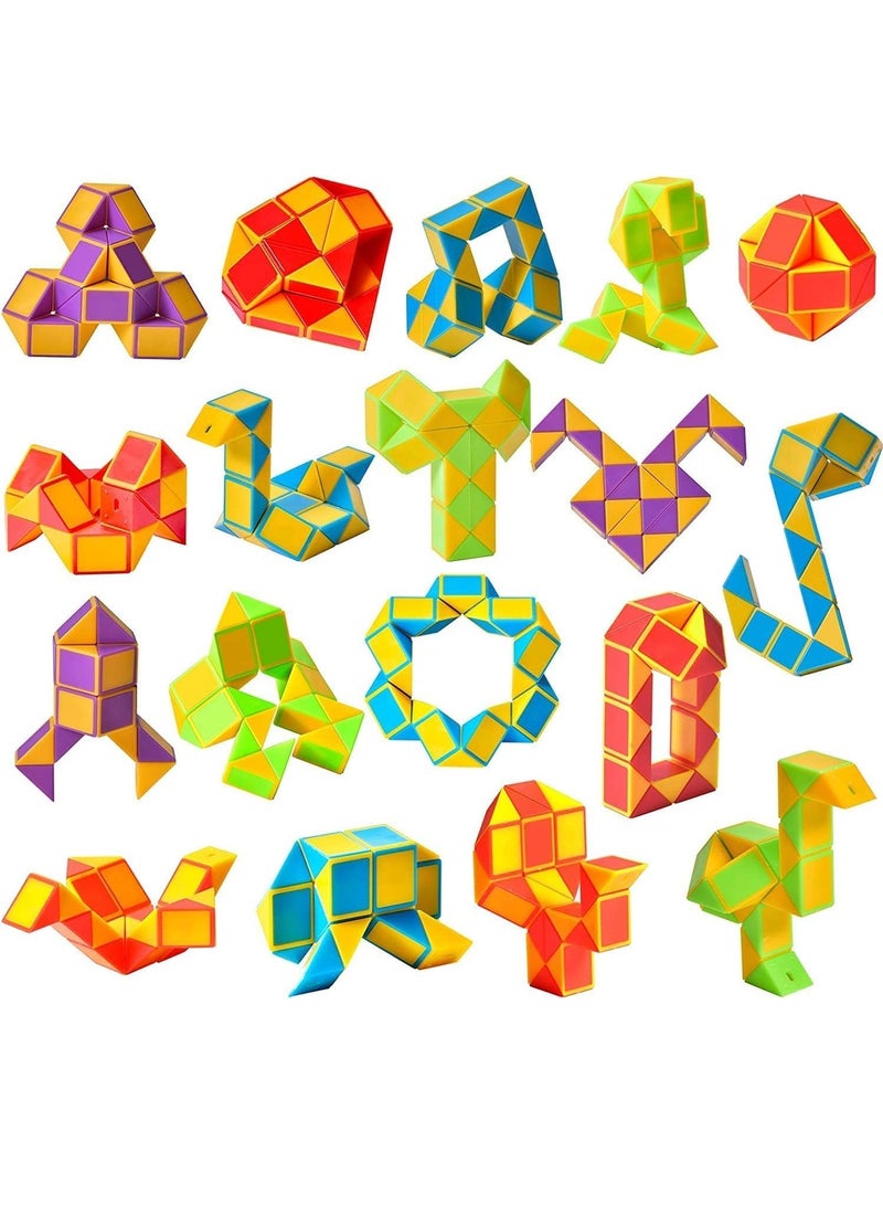 18 Pack Fidget Snake Cube Mini Twist PuzzleToys for Kids Teens Stocking Stuffer, Birthday Party Favors, Goodie Bags Fillers