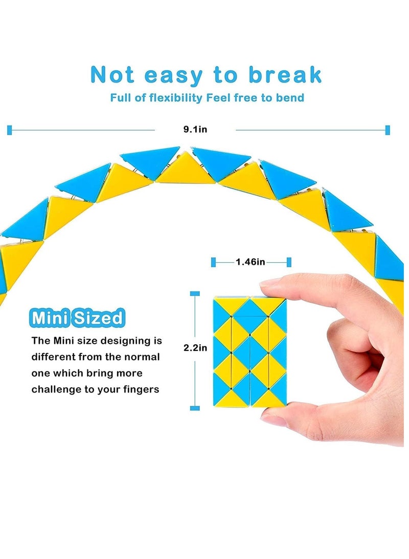 18 Pack Fidget Snake Cube Mini Twist PuzzleToys for Kids Teens Stocking Stuffer, Birthday Party Favors, Goodie Bags Fillers