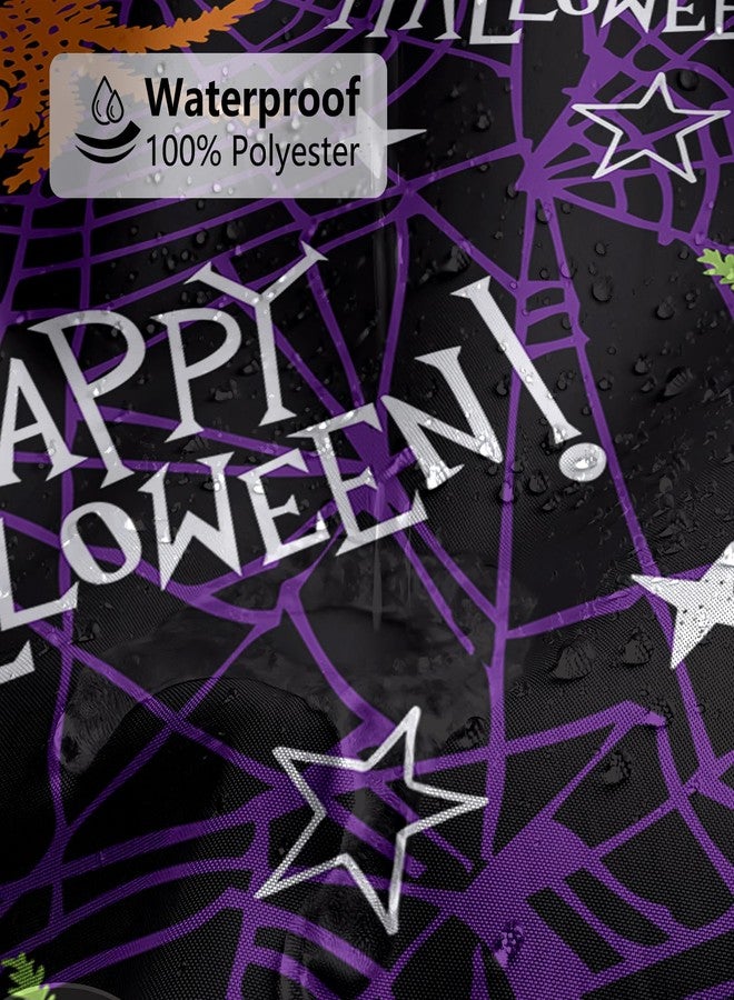 MEHOFOND Happy Halloween Shower Curtains for Bathroom Purple Spider Web Shower Curtain Scary Spider Shower Curtains for Halloween Bathroom Decor Washable Durable Fabric PolyesterCurtains 72x72 inch - Image 5