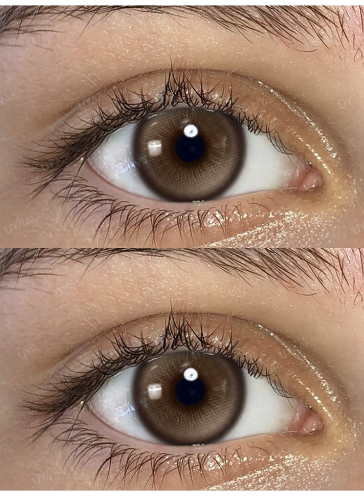 UYAAI Choco Jump Amber Series Yearly Colored Contact Lenses, Unisex Cosmetic Contact Lenses, Natural Fashion Lenses, 42% Soft Contact Lenses - Image 4