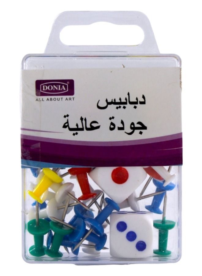 Donia Multicolour Push Pin Dice for Alshesh Game 2 Players - Image 1