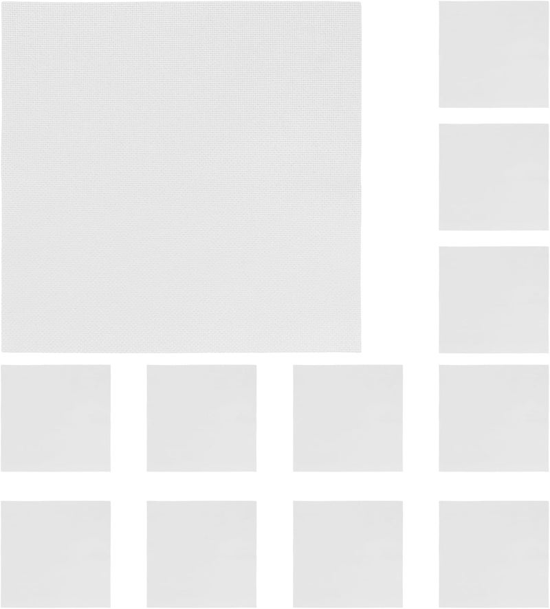 windforgecraft 12 Pcs Square Needlework Fabric Solid Colour Embroidery Fabric Stitch Embroidery Cloth Needlework Fabric for Making Garment Craft Cross Stitch Needle Embroidery DIY Decoration (White) - Image 1