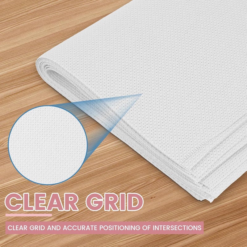 windforgecraft 12 Pcs Square Needlework Fabric Solid Colour Embroidery Fabric Stitch Embroidery Cloth Needlework Fabric for Making Garment Craft Cross Stitch Needle Embroidery DIY Decoration (White) - Image 4