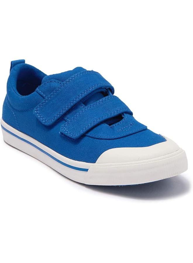 TOMS Canvas Contrast Toe Cap Double Velcro Closure Slip On Shoes With Pull Tab For Kids Blue 34 Eu - Image 5