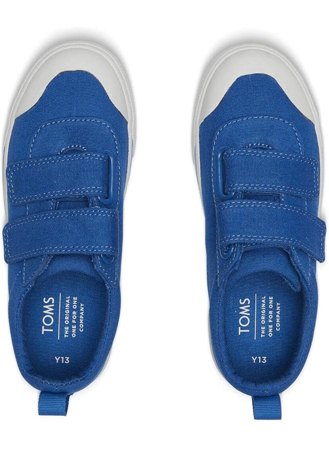 TOMS Canvas Contrast Toe Cap Double Velcro Closure Slip On Shoes With Pull Tab For Kids Blue 34 Eu - Image 4