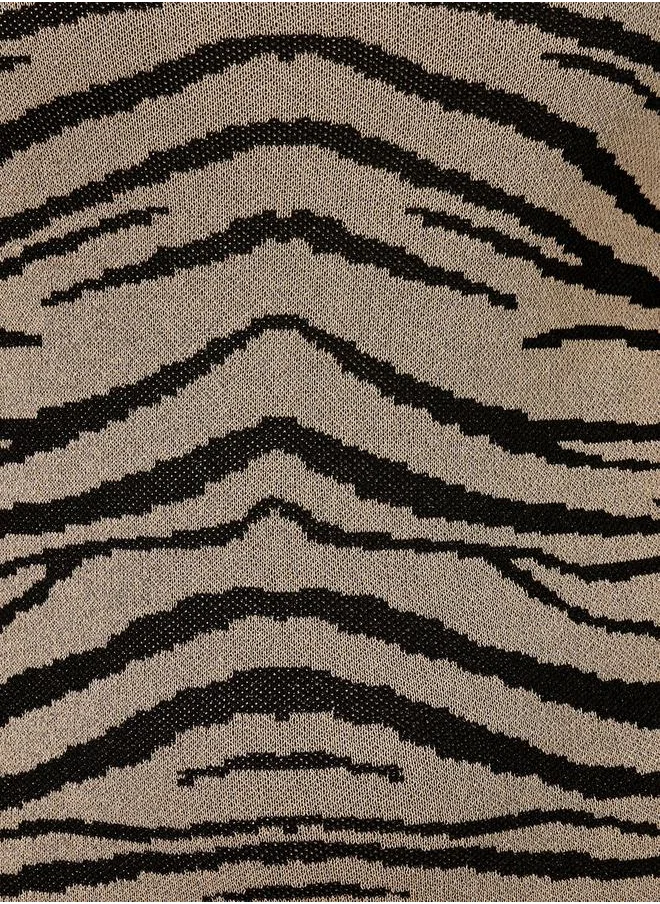 ستايلي Plus Size Animal Print Square Neck Sweater Dress