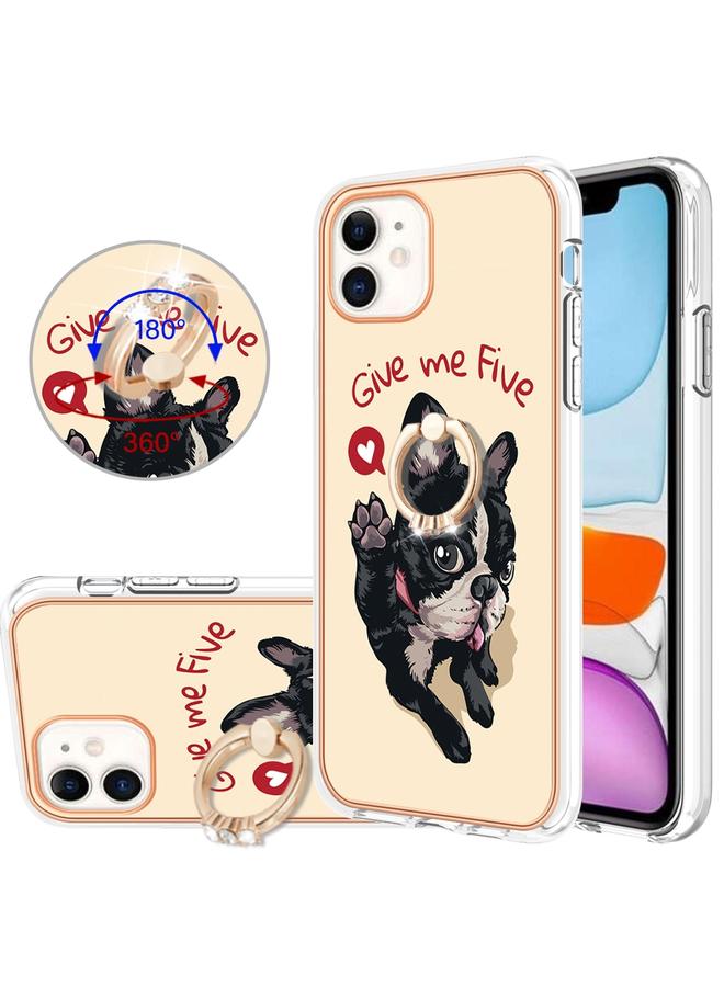 Zaboon Case For iPhone 11 Electroplating Dual-side IMD Phone Case with Ring Holder - Image 1