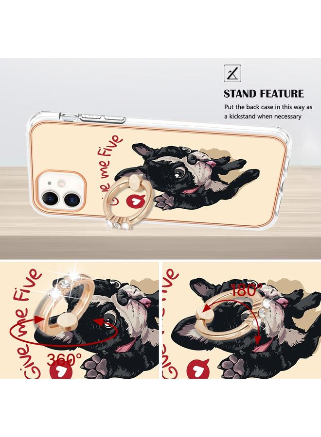 Zaboon Case For iPhone 11 Electroplating Dual-side IMD Phone Case with Ring Holder - Image 3