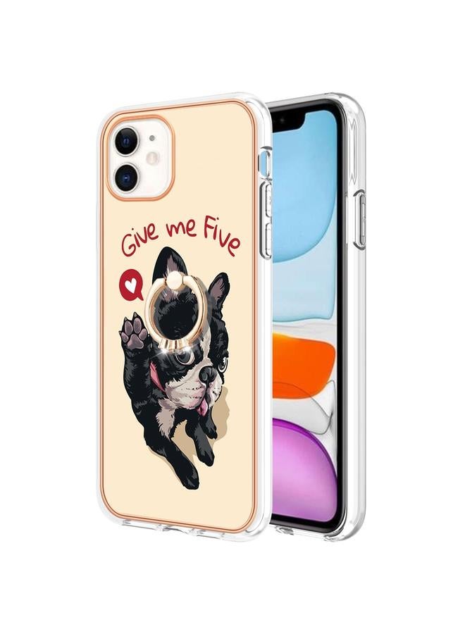 Zaboon Case For iPhone 11 Electroplating Dual-side IMD Phone Case with Ring Holder - Image 2