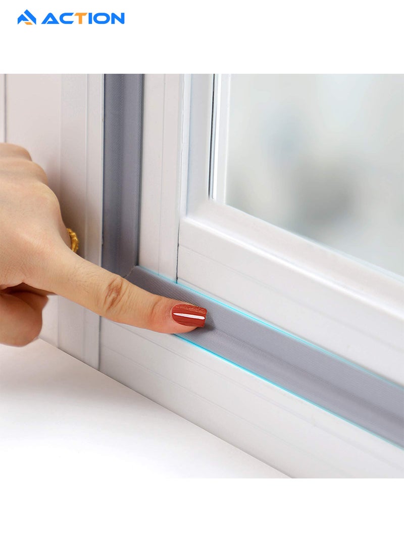 ACTION ACTION Draft Stopper Sweep, Door Weatherproofing Stripping, Window Seal Strip Self-adhisive Soundproof Cuttable Weather Length 2M - Grey  - Image 1