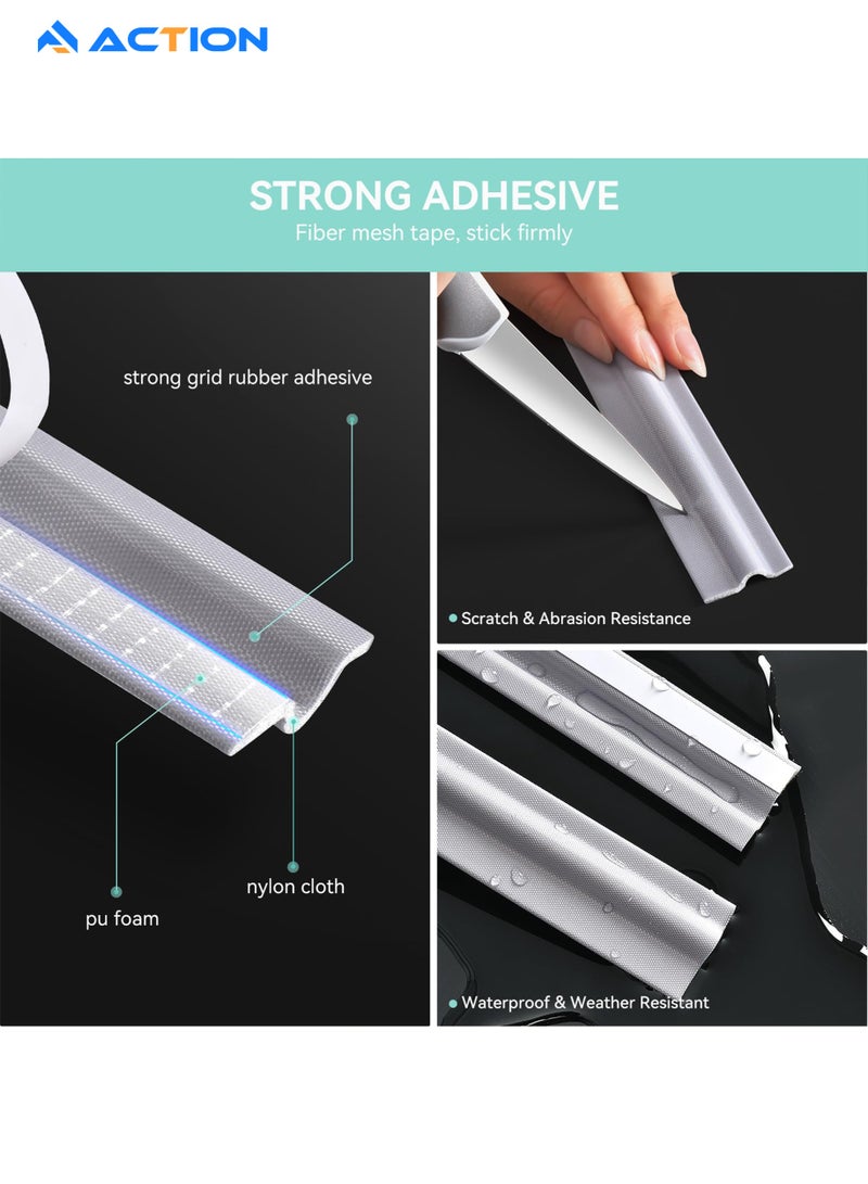ACTION ACTION Draft Stopper Sweep, Door Weatherproofing Stripping, Window Seal Strip Self-adhisive Soundproof Cuttable Weather Length 2M - Grey  - Image 5