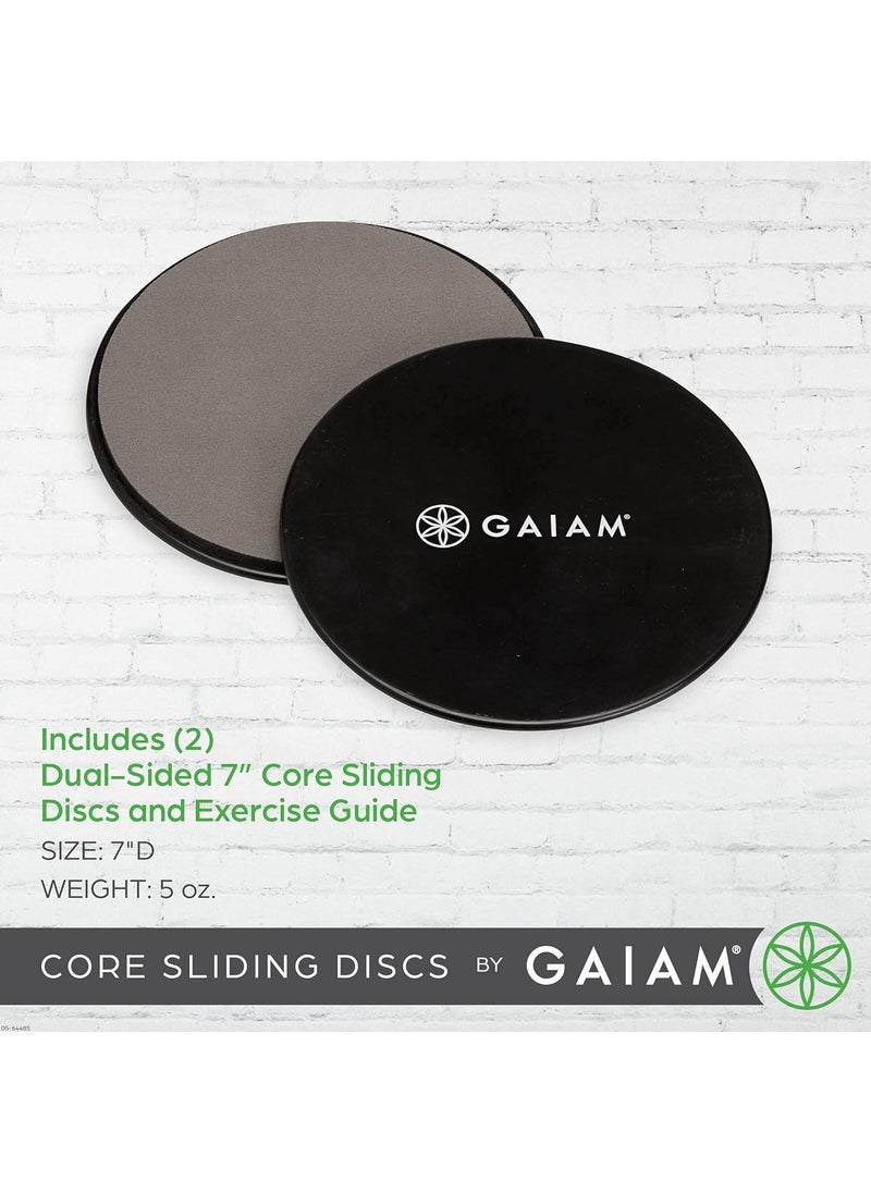 Gaiam Gaiam Core Sliding Discs  Dual Sided Workout Sliders for Carpet  Hardwood Floor  Home Ab Pads Exercise Equipment Fitness Sliders for Women and Men GreyBlack  - Image 5