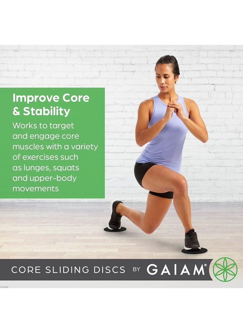 Gaiam Gaiam Core Sliding Discs  Dual Sided Workout Sliders for Carpet  Hardwood Floor  Home Ab Pads Exercise Equipment Fitness Sliders for Women and Men GreyBlack  - Image 2