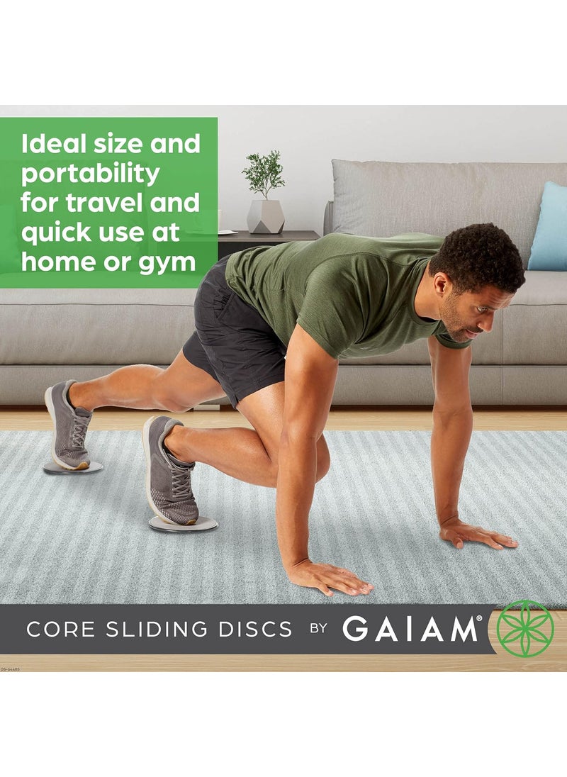 Gaiam Gaiam Core Sliding Discs  Dual Sided Workout Sliders for Carpet  Hardwood Floor  Home Ab Pads Exercise Equipment Fitness Sliders for Women and Men GreyBlack  - Image 4