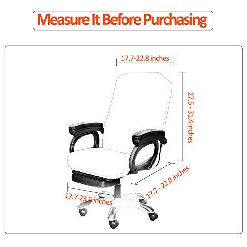 SARAFLORA Office Chair Cover- Large, Ivory- Removable Computer Chair Cover for Office Chair with Zipper for Universal Rotating Chair Desk Chair Cover High Back Chair Seat Washable Protector for Pets - Image 2