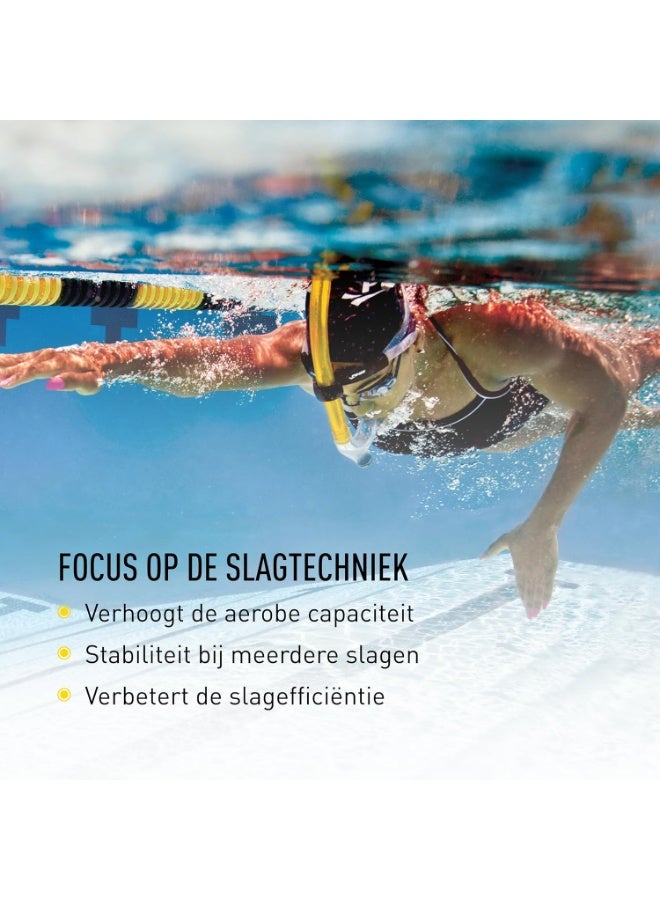 FINIS Original Swimmer’s Snorkel - Center-Mount Design - For Swim Training - Adjustable Fit - Purge Valve - Yellow - Adult - Image 3