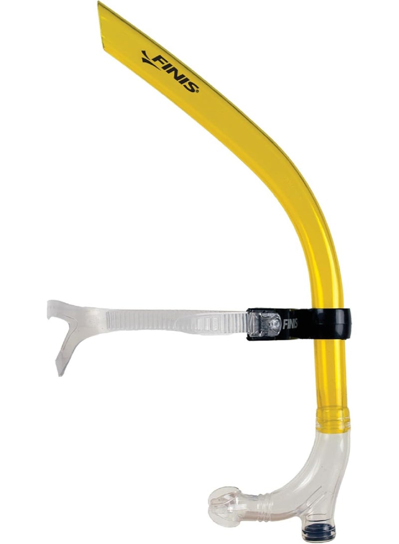 FINIS Original Swimmer’s Snorkel - Center-Mount Design - For Swim Training - Adjustable Fit - Purge Valve - Yellow - Adult - Image 1