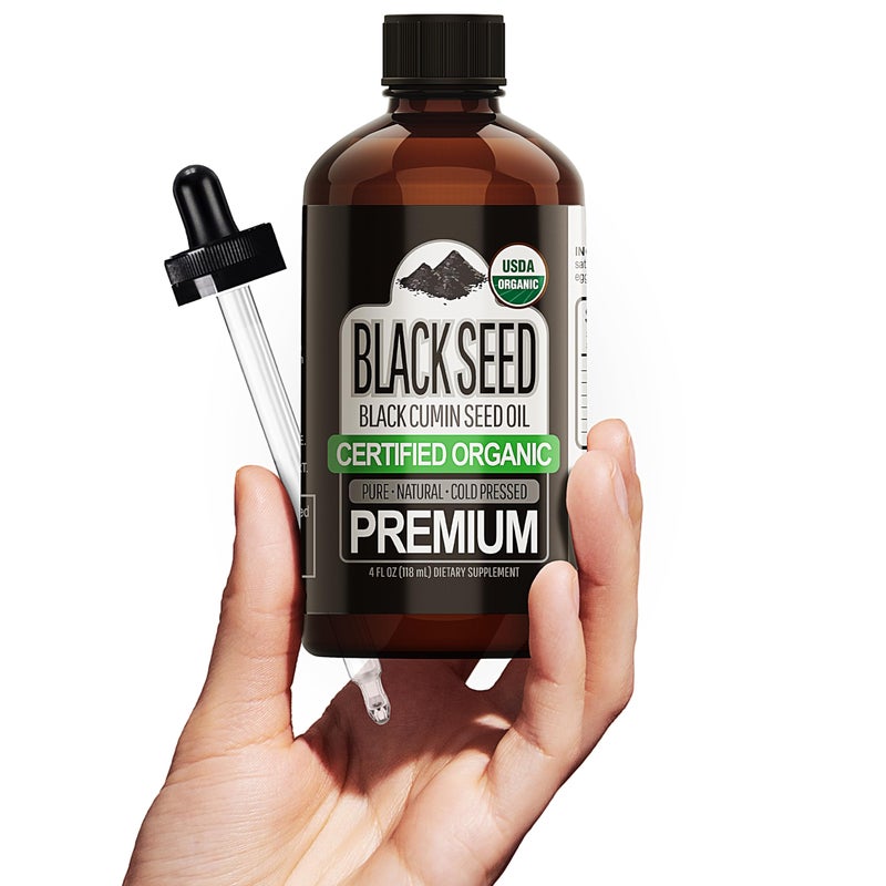 Sun Essential Oils Black Seed Oil 4 Fl Oz (Pack of 1) Cold Pressed Unrefined for Hair Skin Scalp and DIY Beauty - Image 1