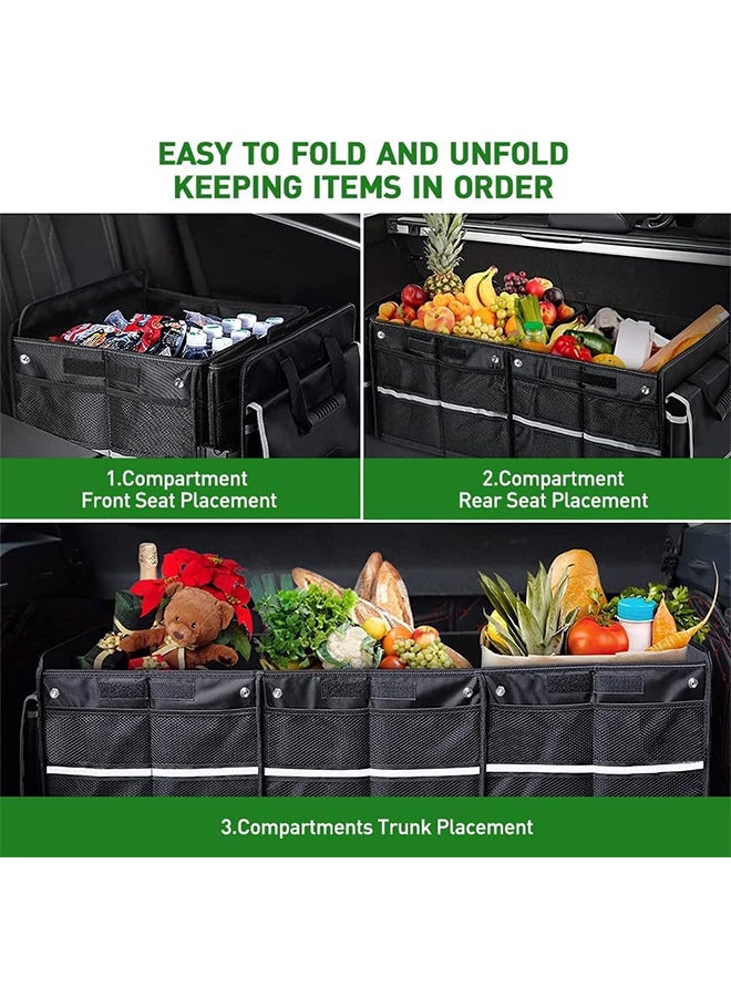 Hihonor Car Trunk Organizer, Collapsible Multi-Compartment Car Organizers, Portable Luggage Organizer, Heat Insulation Leak Proof Cooler Bag for SUV/Van/Picnic Camping (90*35*30cm)  - Image 3