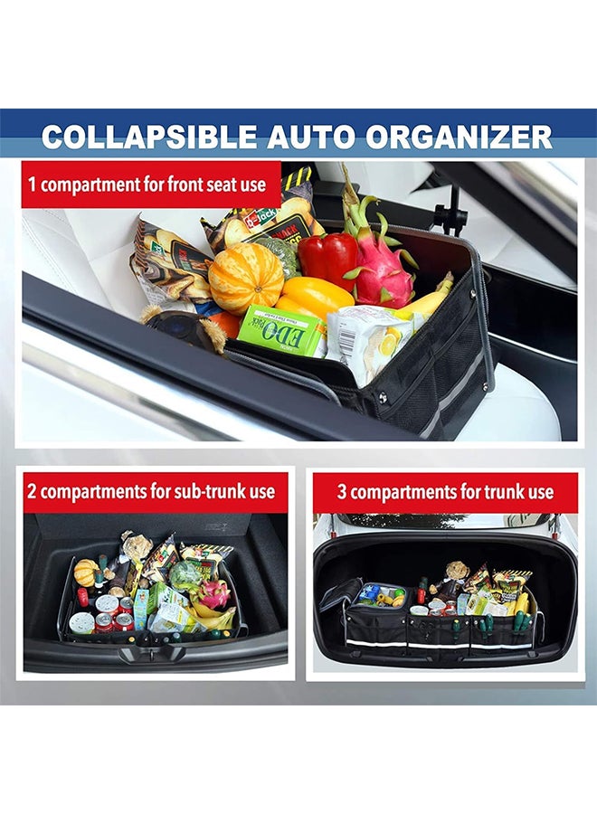 Hihonor Car Trunk Organizer, Collapsible Multi-Compartment Car Organizers, Portable Luggage Organizer, Heat Insulation Leak Proof Cooler Bag for SUV/Van/Picnic Camping (90*35*30cm)  - Image 2