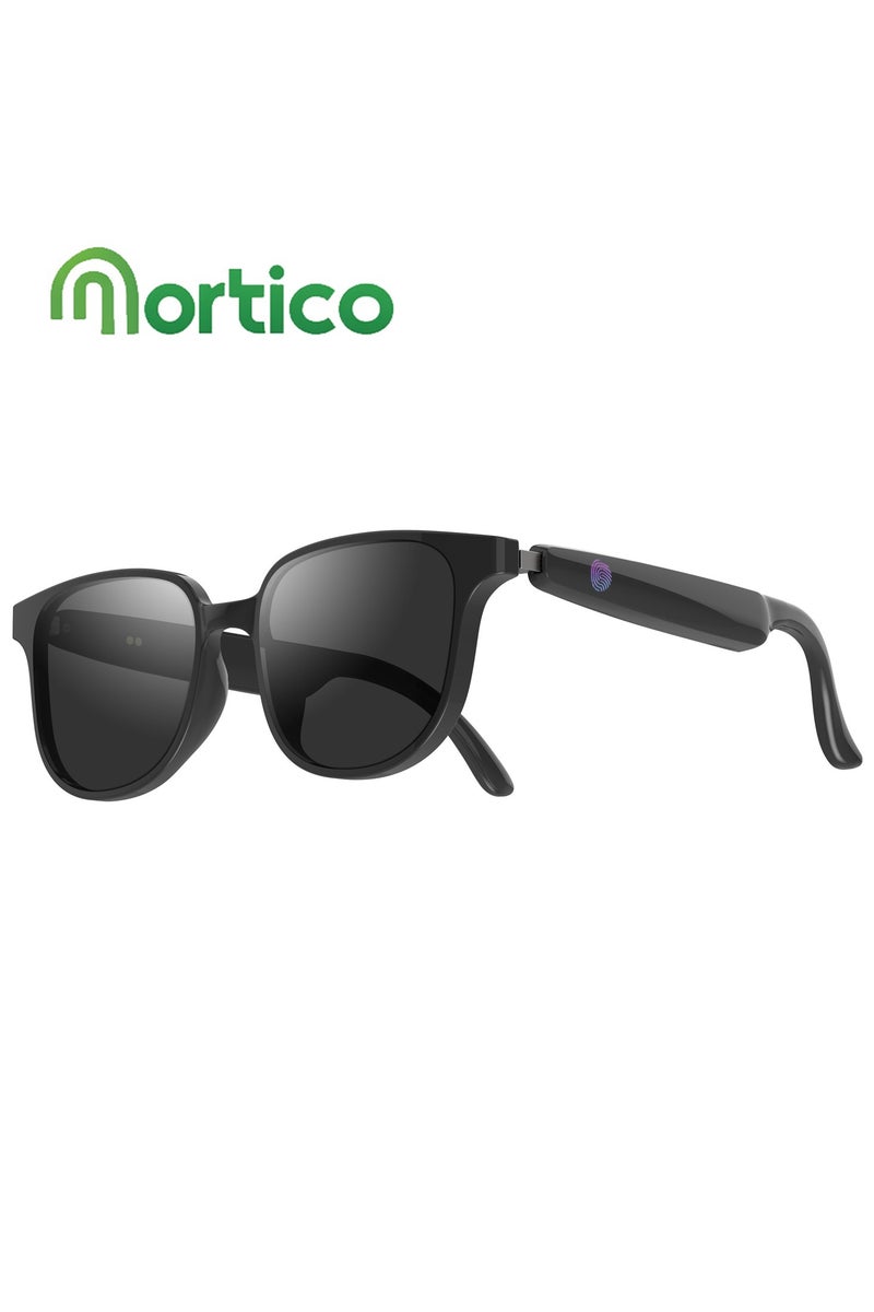 مورتيكو نظارات ذكية مضادة للضوء الأزرق للنساء والرجال، نظارات بلوتوث مزودة بميكروفون مدمج وسماعات أذن مفتوحة، مساعد صوتي/صوت واضح لأجهزة iPhone وAndroid والموسيقى/المكالمات/العمل - Image 1