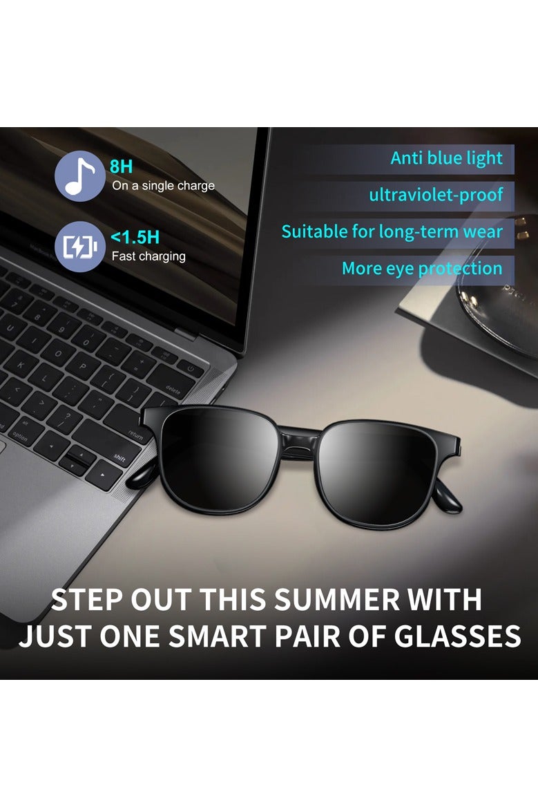 مورتيكو نظارات ذكية مضادة للضوء الأزرق للنساء والرجال، نظارات بلوتوث مزودة بميكروفون مدمج وسماعات أذن مفتوحة، مساعد صوتي/صوت واضح لأجهزة iPhone وAndroid والموسيقى/المكالمات/العمل - Image 2