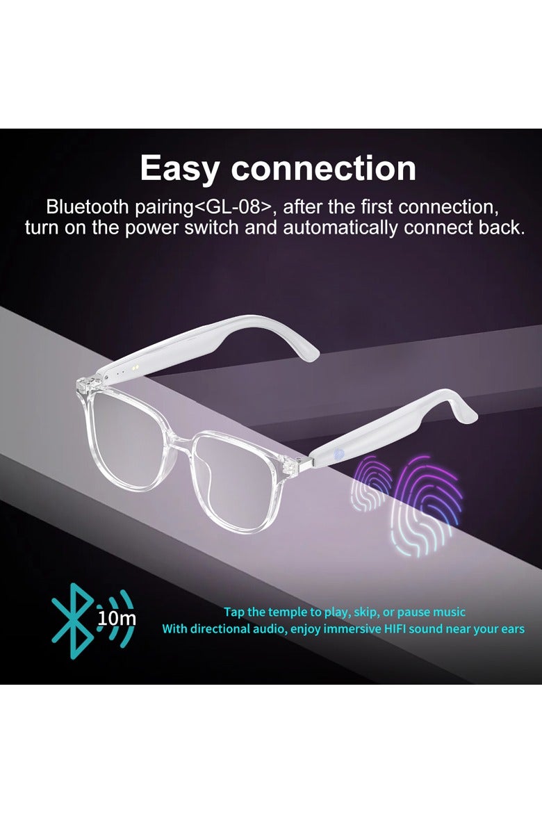 مورتيكو نظارات ذكية مضادة للضوء الأزرق للنساء والرجال، نظارات بلوتوث مزودة بميكروفون مدمج وسماعات أذن مفتوحة، مساعد صوتي/صوت واضح لأجهزة iPhone وAndroid والموسيقى/المكالمات/العمل - Image 3