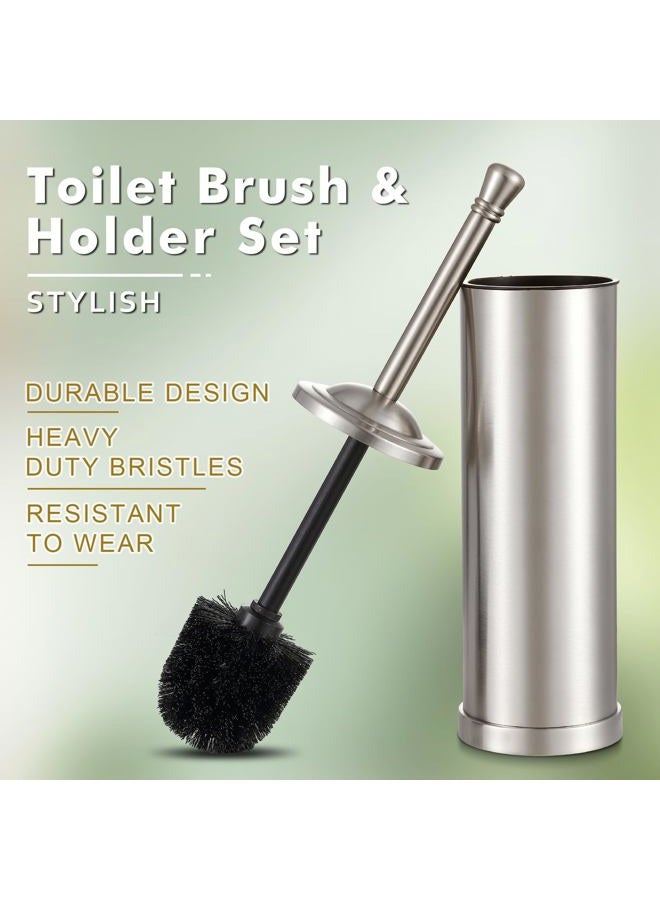 Hioflyme Toilet Brush and Holder,Toilet Bowl Brush with Long Handle for Bathroom,Toilet Cleaner Brush-Space,Saving,Covered Brush,Durable, Deep,Cleaning,Splash Resistant (Stain Nickel) - Image 5