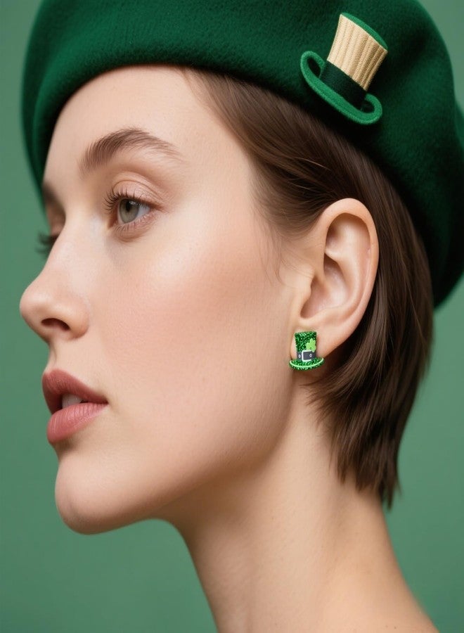 ANGLEQUEEN St. Patrick'S Stud Earrings Set for Women Clover Stud Earring Lucky Irish Shamrock Earrings Jewelry St Patricks Day Accessories Holiday Earring Costume Gifts for Her (Set-C) - Image 2