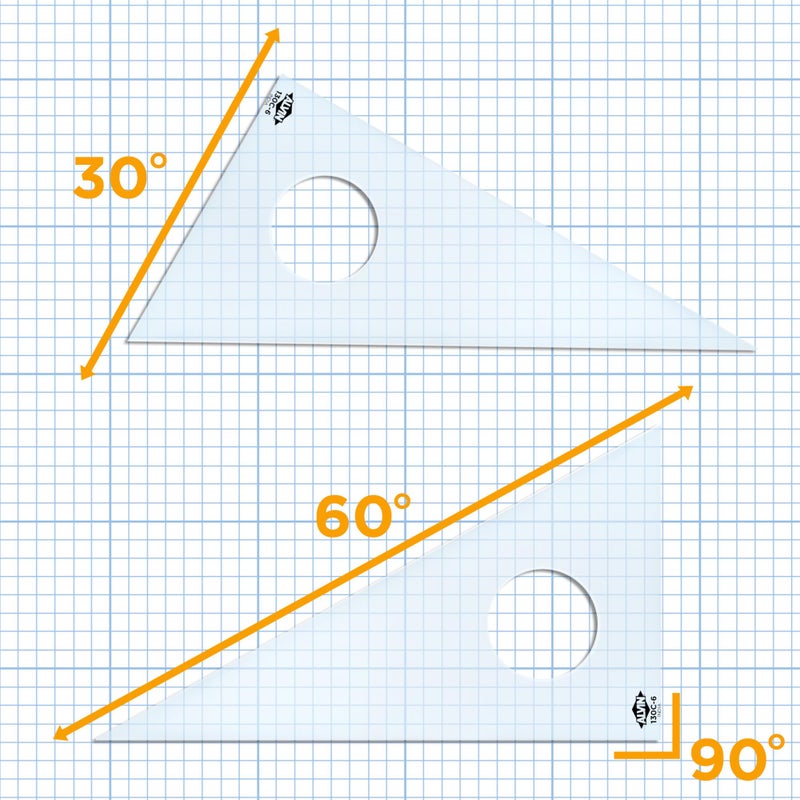 Alvin 130C-8 30-Degree/60-Degree 8" Clear Professional Acrylic Triangle - Image 2