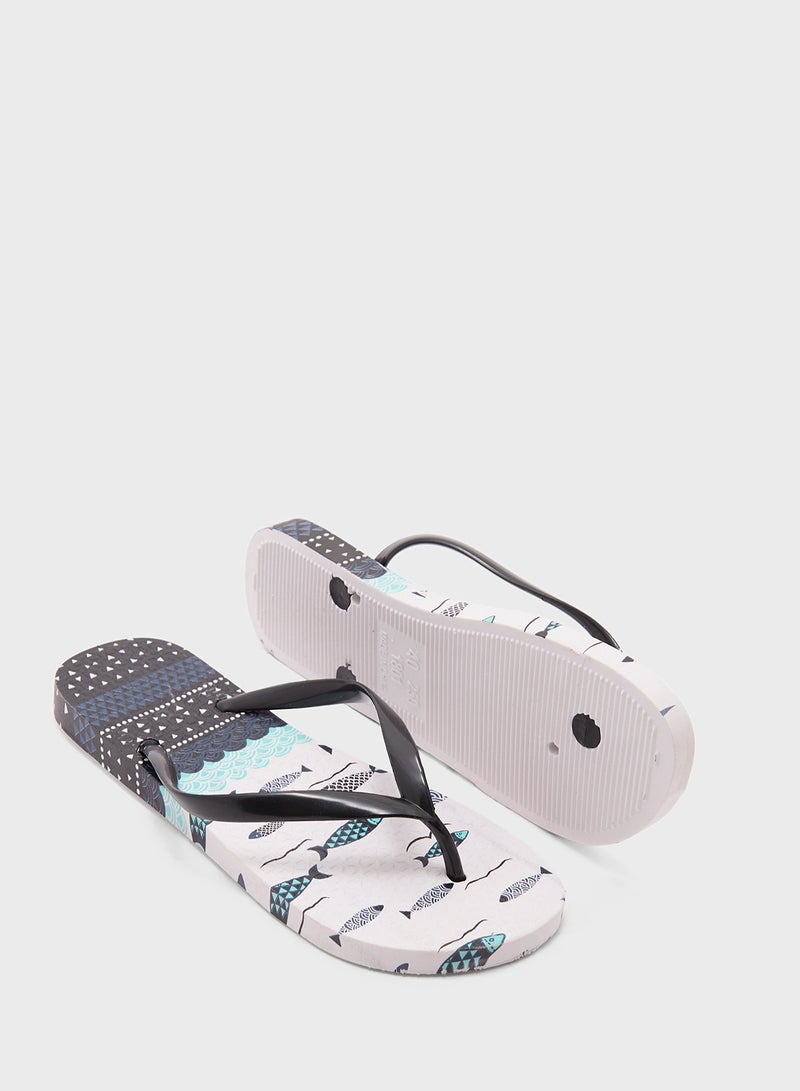 Ginger Fish Print Quirky Flipflop - Image 3