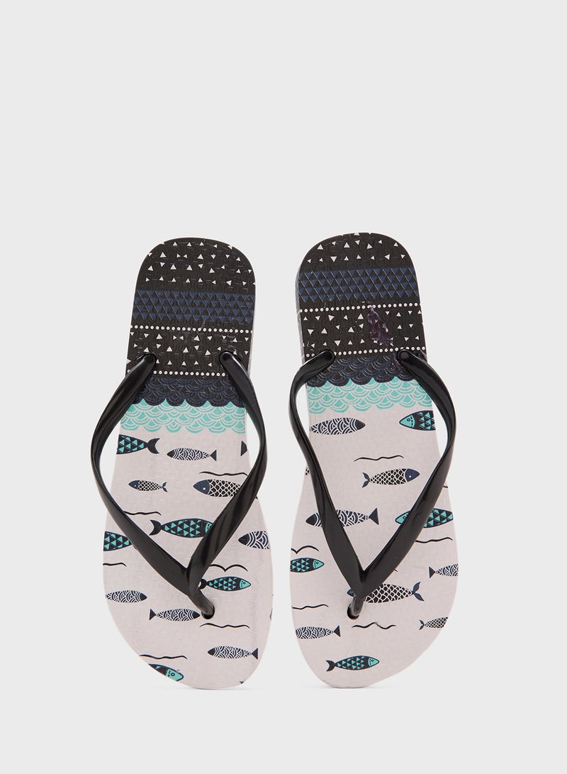 Ginger Fish Print Quirky Flipflop - Image 4