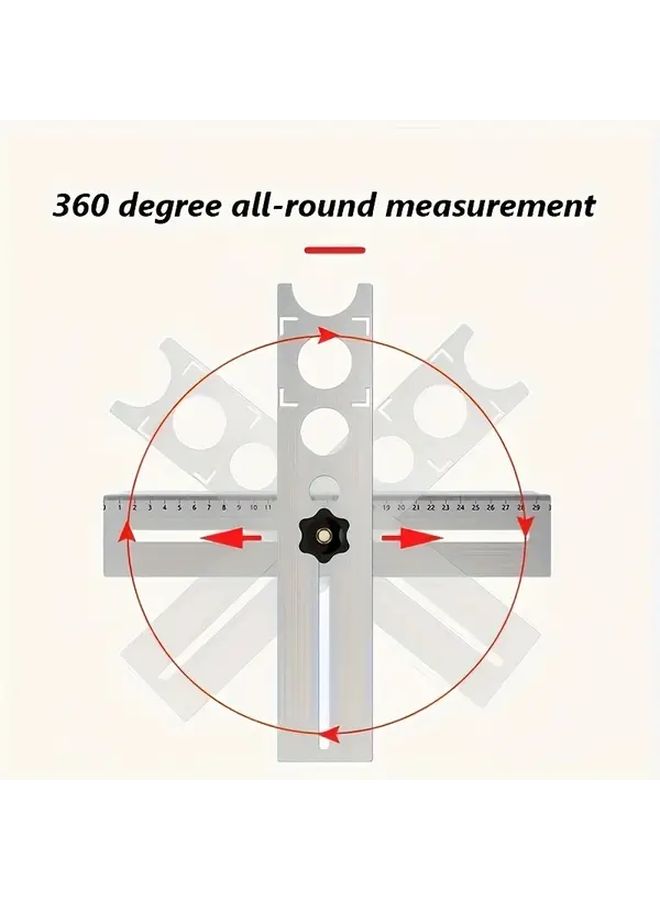 304 Stainless Steel Multifunctional Main Ruler Tile Drilling Positioning Tool 1pc - Image 5