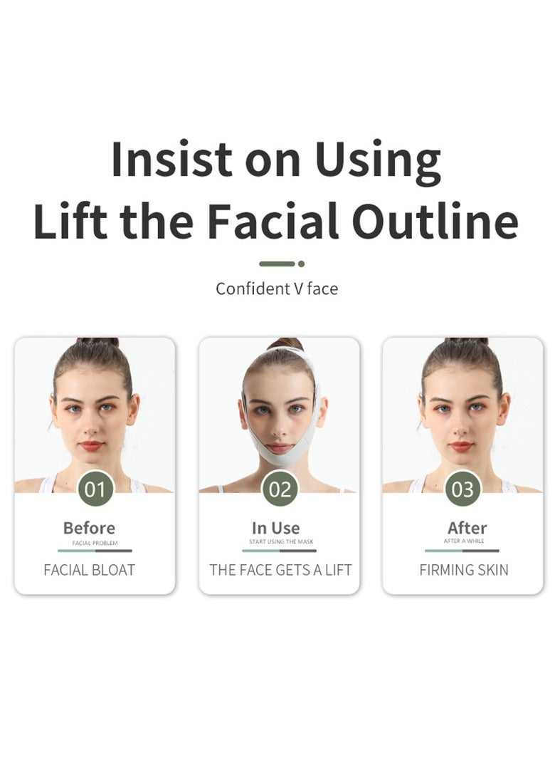Loquat Double Chin Reducer,V Line Mask Face Lifting Strap,Face Lift Chin Strap Sculpting Tool,Reusable Face Shaper and Lifting Belt,Chin Up Eliminator,Exclusive Formula For Efficient Improvement(Green) - Image 3