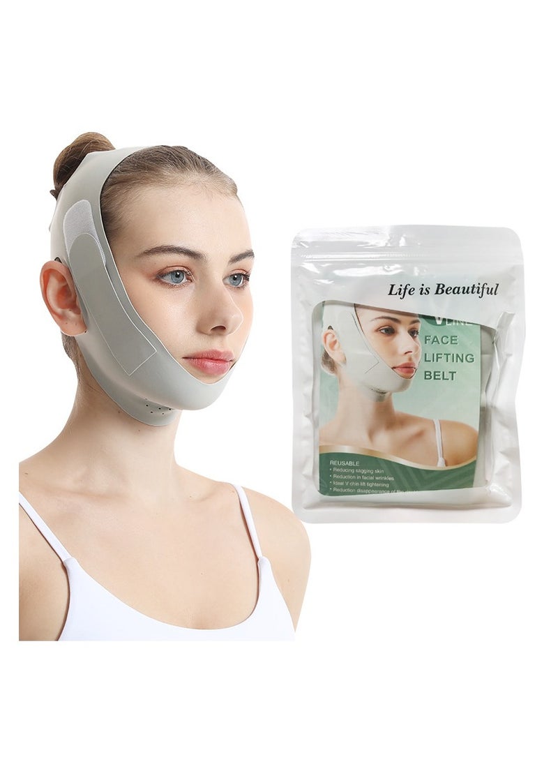 Loquat Double Chin Reducer,V Line Mask Face Lifting Strap,Face Lift Chin Strap Sculpting Tool,Reusable Face Shaper and Lifting Belt,Chin Up Eliminator,Exclusive Formula For Efficient Improvement(Green) - Image 1