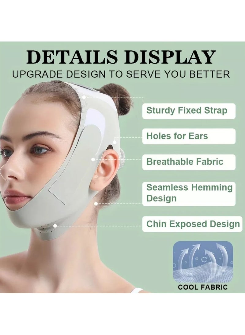 Loquat Double Chin Reducer,V Line Mask Face Lifting Strap,Face Lift Chin Strap Sculpting Tool,Reusable Face Shaper and Lifting Belt,Chin Up Eliminator,Exclusive Formula For Efficient Improvement(Green) - Image 4