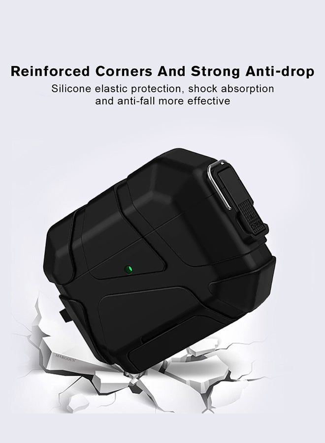 مارجون حافظة واقية قوية لسماعات AirPods Pro 3 مع قفل آمن، مشبك مفاتيح ونافذة LED - Image 4