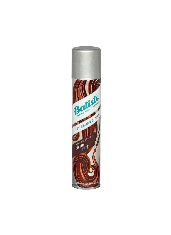 Batiste Dry Shampoo Divine Dark 200ml – For Dark Hair, Instant Refresh & Volume